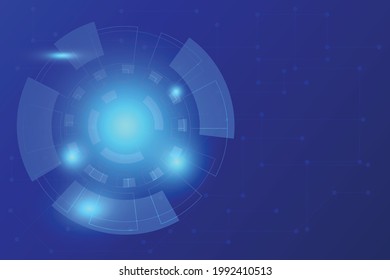 Science and technology with line and dot of redial circle. Abstract Technology background with shiny light and data structure. World Wide network in globalize with blank space for presentation.