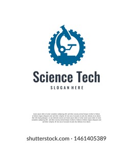Science Technology logo designs concept vector, Gear and Microscope logo template