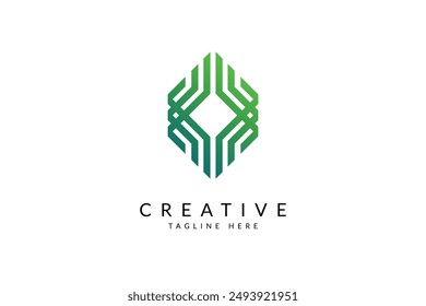 Science and technology logo. Initial tech logo vector icon illustration. Communication logo.