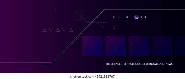 Science Technology New knowledge News Dark retro futuristic cyberpunk elements abstraction background synthwave vaporwave retrowave glitch circle