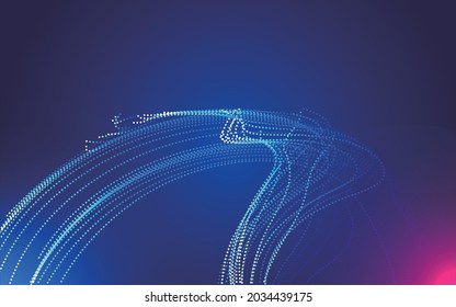 Science and technology particle line background future innovation science abstract vector poster