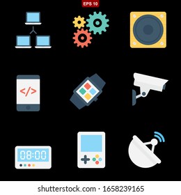 science and technology set icon stock vector illustration
