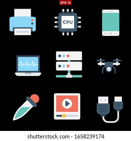 science and technology set icon stock vector illustration
