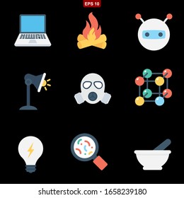 science and technology set icon stock vector illustration