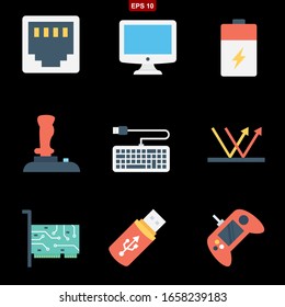 ilustración vectorial del conjunto de iconos de la ciencia y la tecnología