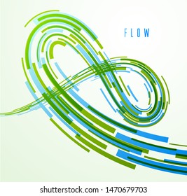 Science or technology vector abstract background, 3D dynamic lines in motion design element, futuristic template for ads or poster or cover. Futuristic design.