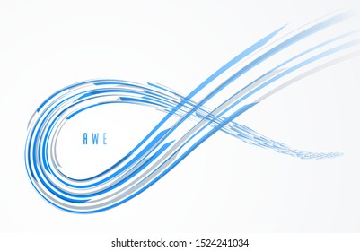 Science or technology vector abstract background, 3D dynamic lines in motion design element, futuristic template for ads or poster or cover. Futuristic design.