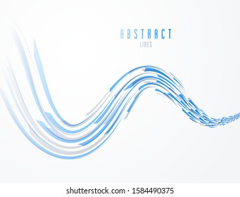 Science or technology vector abstract background, 3D dynamic lines in motion design element, futuristic template for ads or poster or cover. Futuristic design.