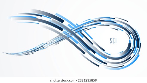 Science or technology vector abstract background, 3D dynamic lines in motion design element, futuristic template for ads or poster or cover. Futuristic design.
