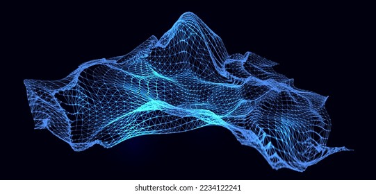 Science technology vector background. Data stream grid