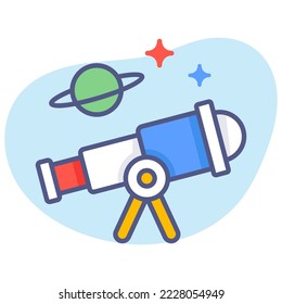 science, telescope Modern concepts flat design, Premium quality vector illustration concept. Vector symbol.