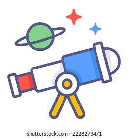 ciencia, telescopio Conceptos modernos diseño plano, concepto de ilustración vectorial de calidad premium. Símbolo vector.
