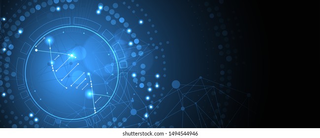 Science template, abstract background with a 3D DNA molecules. Vector illustration.