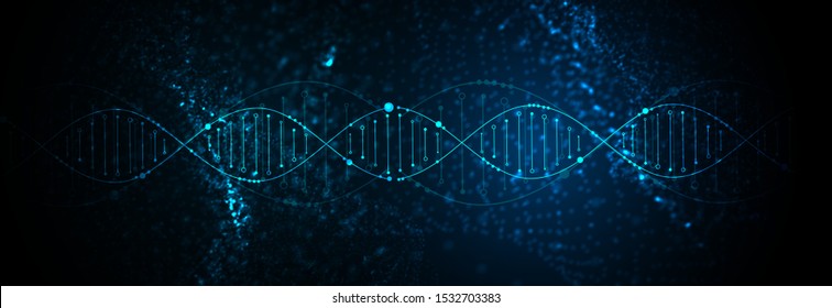 Science template, abstract background with a DNA molecules. Vector illustration.