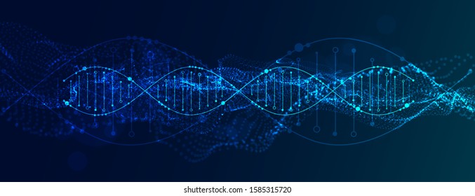 Science template, abstract background with a DNA molecules. Vector illustration.