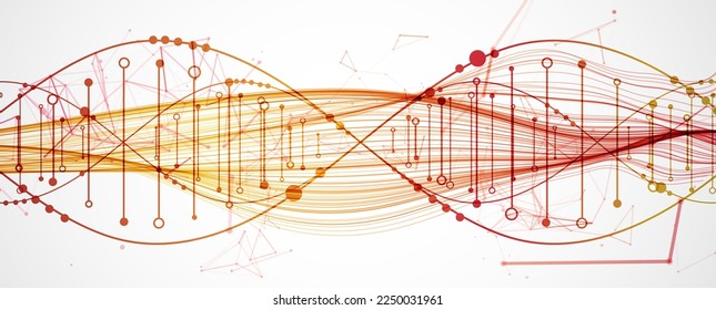 Science template, abstract background with a DNA molecules. Vector illustration.