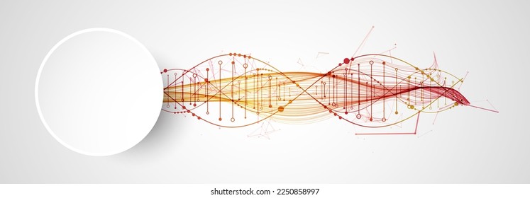 Plantilla de ciencia, fondo abstracto con moléculas de ADN. Ilustración vectorial.