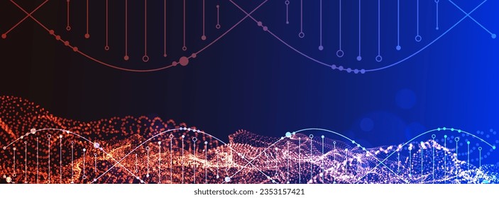 Science template, abstract background with a DNA molecules. Vector illustration.