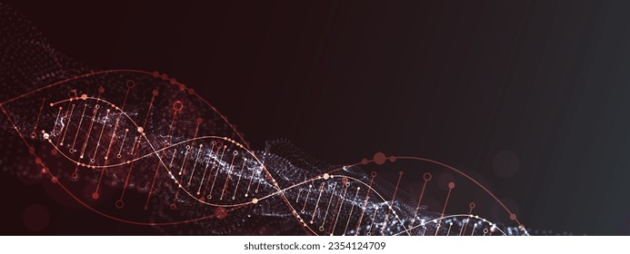 Science template, abstract background with a DNA molecules. Vector illustration.