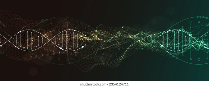 Science template, abstract background with a DNA molecules. Vector illustration.