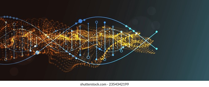 Science template, abstract background with a DNA molecules. Vector illustration.