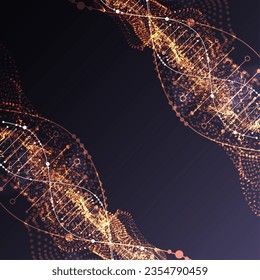 Science template, abstract background with a DNA molecules. Vector illustration.