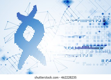 Science template, DNA molecules background. Vector illustration.