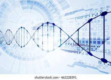 Science template, DNA molecules background. Vector illustration.