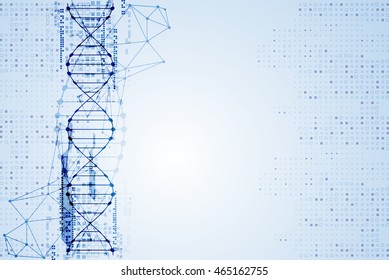 Science template, DNA molecules background. Vector illustration.