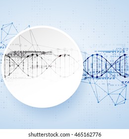 Science template, DNA molecules background. Vector illustration.