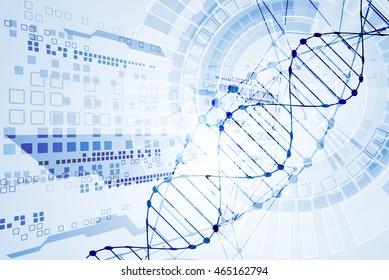 Science template, DNA molecules background. Vector illustration.