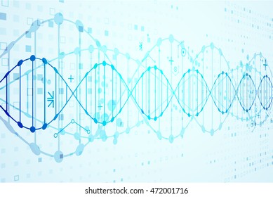 Science template, DNA molecules background. Vector illustration.