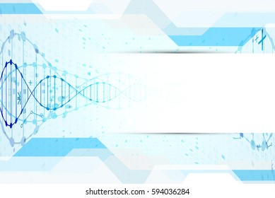 Science template, DNA molecules background. Vector illustration.