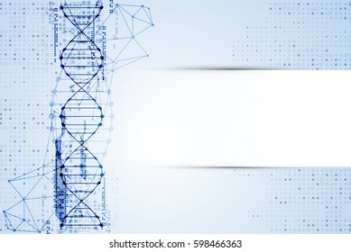 Science template, DNA molecules background. Vector illustration.