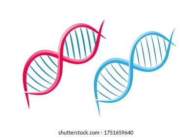 Science template, DNA vector illustration, isolated on white background.	
