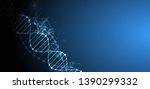 Science template, wallpaper or banner with a DNA molecules. Vector illustration