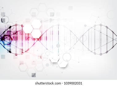 Science template, wallpaper or banner with a DNA molecules. Vector illustration.