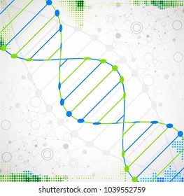 Science template, wallpaper or banner with a DNA molecules. Vector illustration.