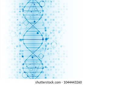 Science template, wallpaper or banner with a DNA molecules. Vector illustration.