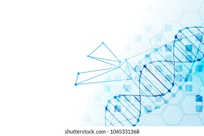 Science template, wallpaper or banner with a DNA molecules. Vector illustration.