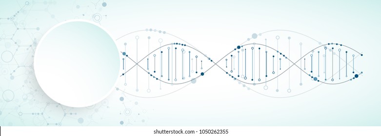 Science template, wallpaper or banner with a DNA molecules. Vector illustration.