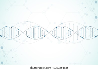 Science template, wallpaper or banner with a DNA molecules. Vector illustration.