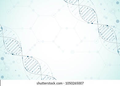 Science template, wallpaper or banner with a DNA molecules. Vector illustration.