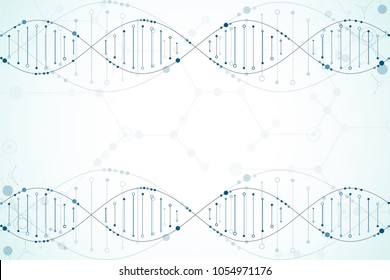 Science template, wallpaper or banner with a DNA molecules. Vector illustration.