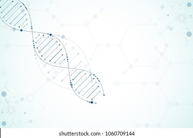 Science template, wallpaper or banner with a DNA molecules. Vector illustration.