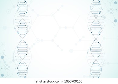 Science template, wallpaper or banner with a DNA molecules. Vector illustration.