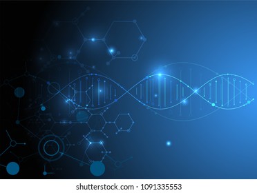 Science template, wallpaper or banner with a DNA molecules. Vector illustration.