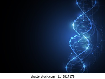 Science Template Wallpaper Banner Dna Molecules Stock Vector (Royalty ...