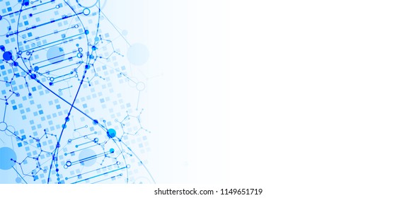 Science template, wallpaper or banner with a DNA molecules. Vector illustration.