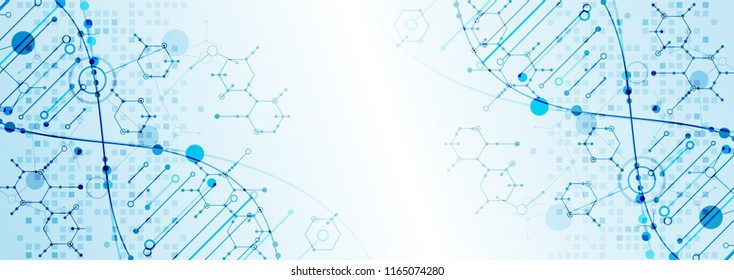 Science template, wallpaper or banner with a DNA molecules. Vector illustration.